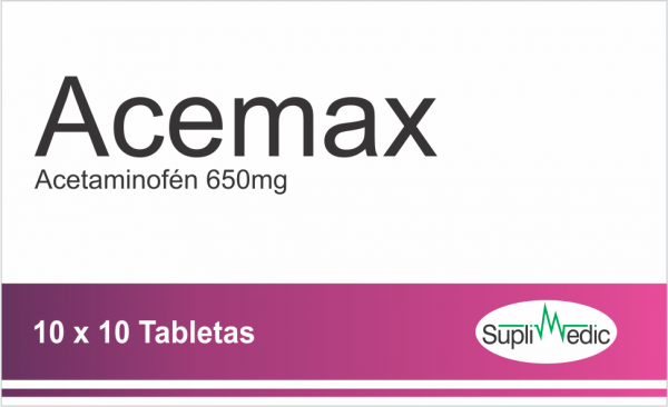 Acemax – Acetaminophen 650 mg – 10 x 10 Tab